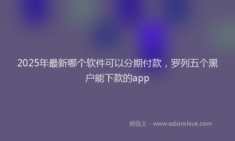 2025年最新哪个软件可以分期付款，罗列五个黑户能下款的app