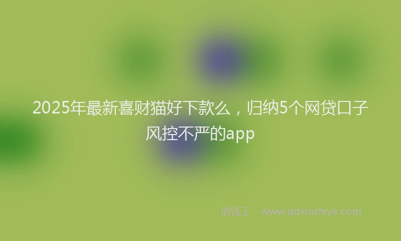 2025年最新喜财猫好下款么，归纳5个网贷口子风控不严的app