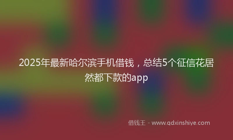 2025年最新哈尔滨手机借钱，总结5个征信花居然都下款的app