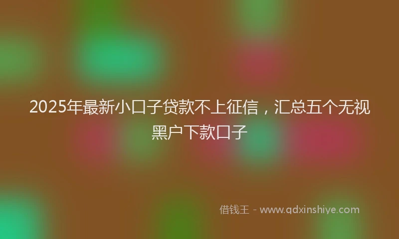 2025年最新小口子贷款不上征信，汇总五个无视黑户下款口子