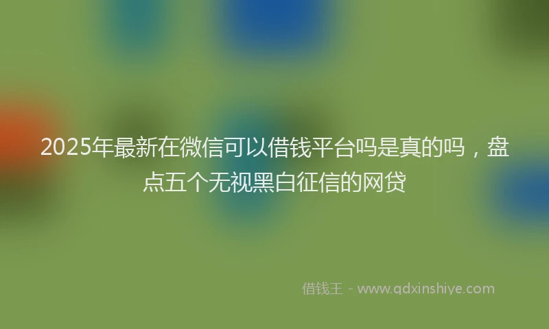 2025年最新在微信可以借钱平台吗是真的吗，盘点五个无视黑白征信的网贷