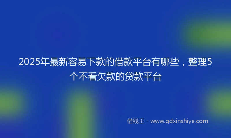 2025年最新容易下款的借款平台有哪些，整理5个不看欠款的贷款平台