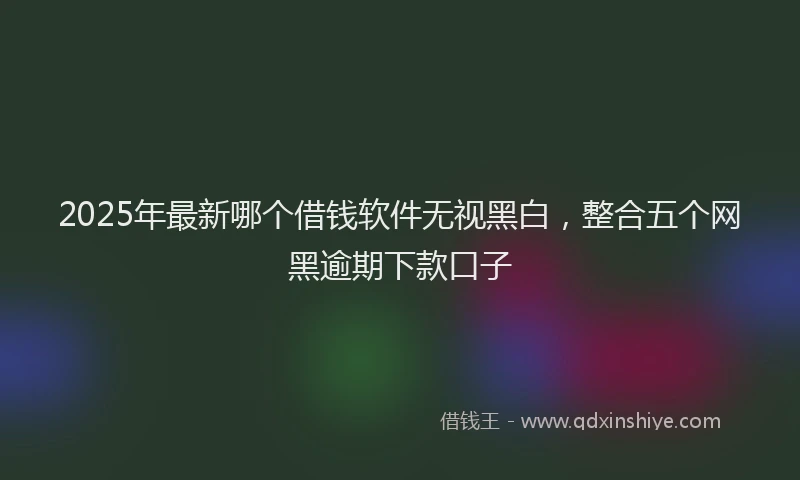 2025年最新哪个借钱软件无视黑白，整合五个网黑逾期下款口子