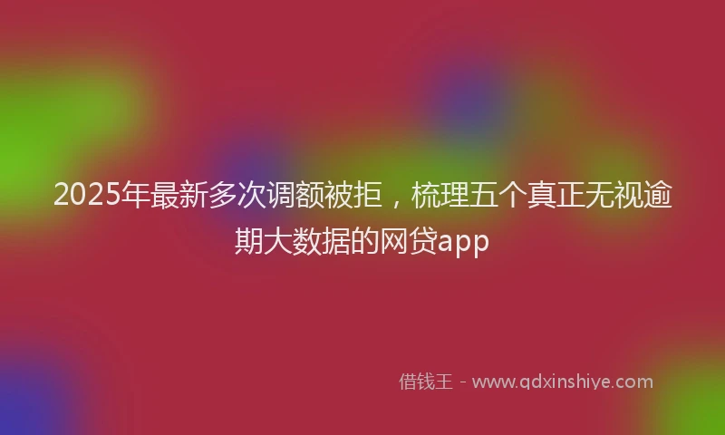 2025年最新多次调额被拒，梳理五个真正无视逾期大数据的网贷app
