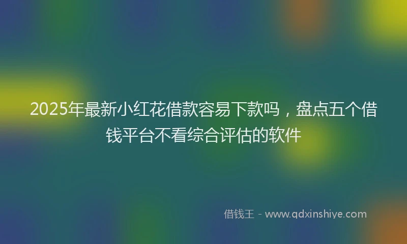 2025年最新小红花借款容易下款吗，盘点五个借钱平台不看综合评估的软件