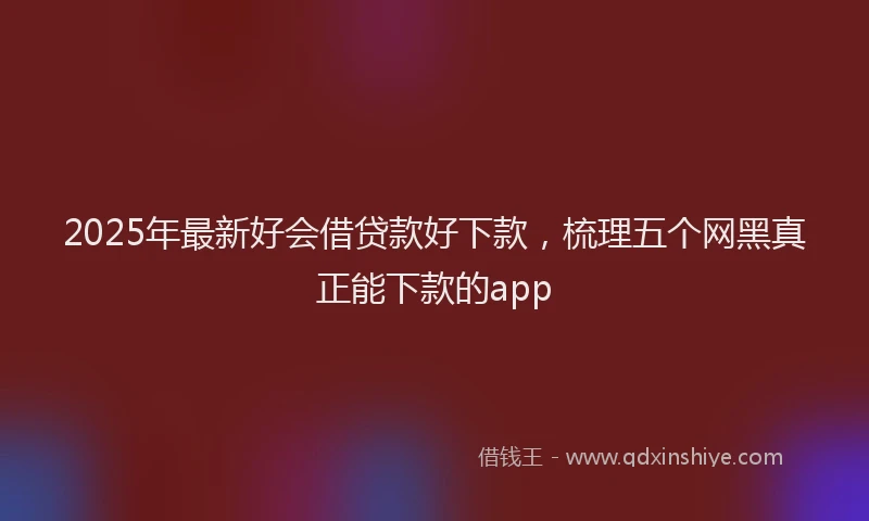 2025年最新好会借贷款好下款，梳理五个网黑真正能下款的app