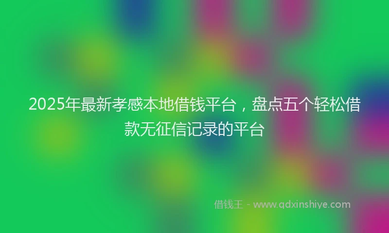 2025年最新孝感本地借钱平台，盘点五个轻松借款无征信记录的平台