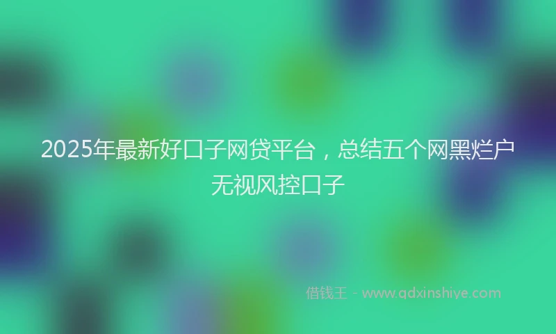 2025年最新好口子网贷平台，总结五个网黑烂户无视风控口子