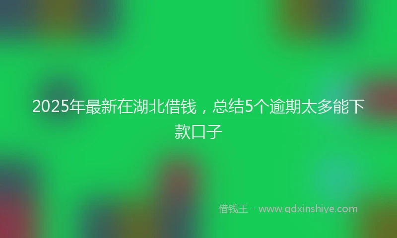 2025年最新在湖北借钱，总结5个逾期太多能下款口子