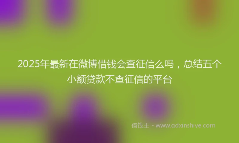 2025年最新在微博借钱会查征信么吗，总结五个小额贷款不查征信的平台