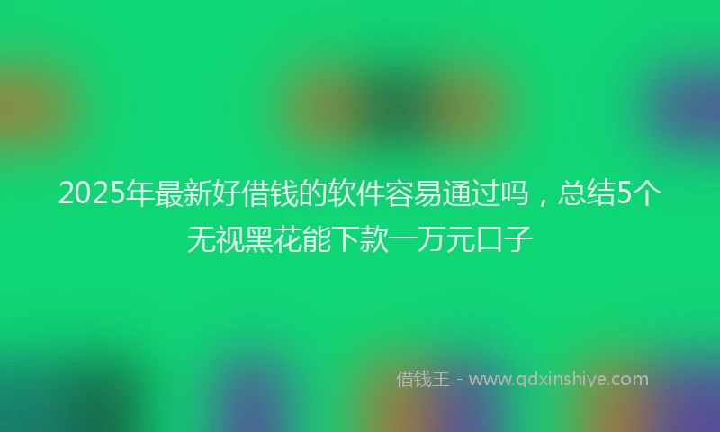 2025年最新好借钱的软件容易通过吗，总结5个无视黑花能下款一万元口子