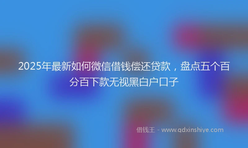 2025年最新如何微信借钱偿还贷款，盘点五个百分百下款无视黑白户口子