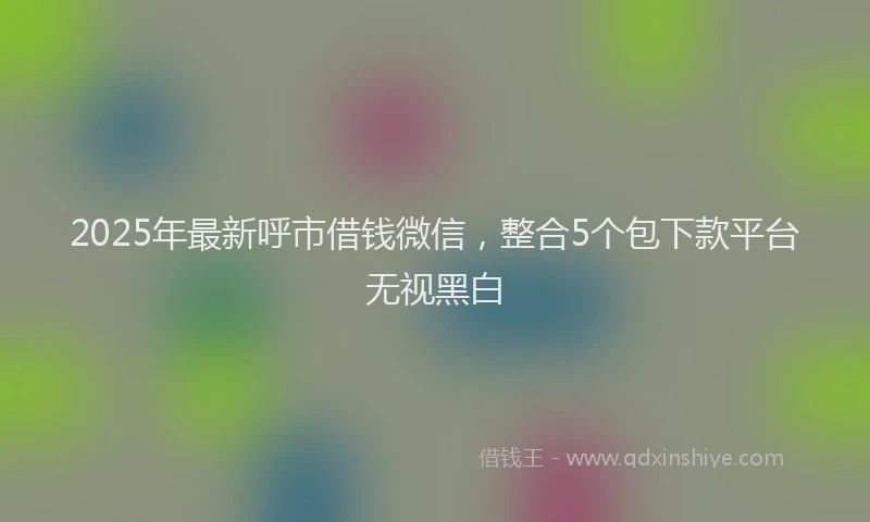 2025年最新呼市借钱微信，整合5个包下款平台无视黑白