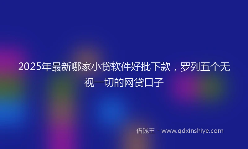 2025年最新哪家小贷软件好批下款，罗列五个无视一切的网贷口子