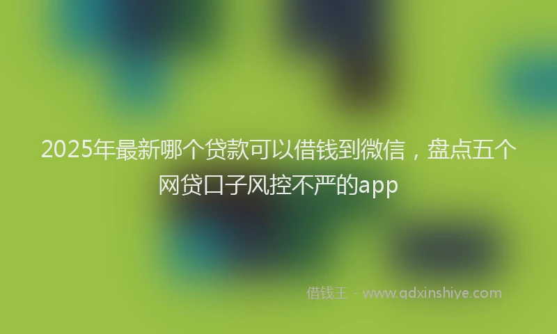 2025年最新哪个贷款可以借钱到微信，盘点五个网贷口子风控不严的app