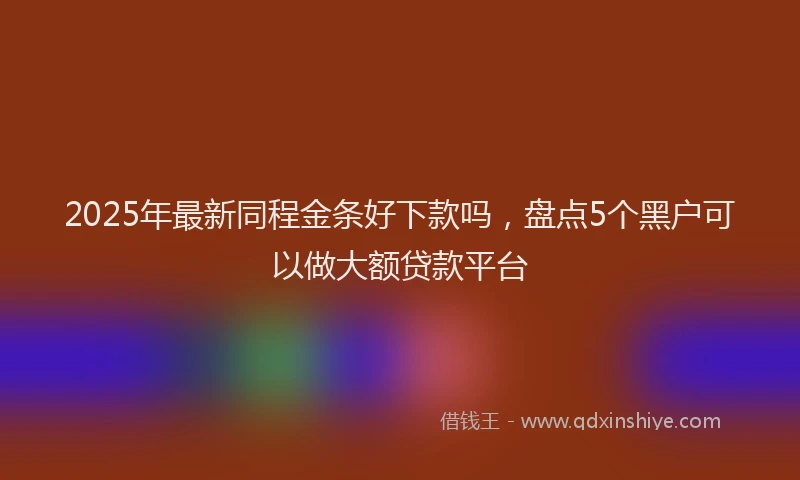 2025年最新同程金条好下款吗，盘点5个黑户可以做大额贷款平台