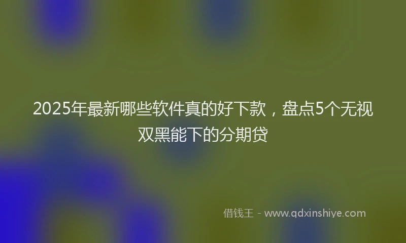 2025年最新哪些软件真的好下款，盘点5个无视双黑能下的分期贷