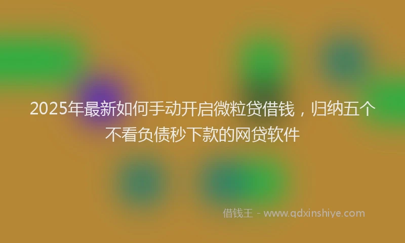 2025年最新如何手动开启微粒贷借钱，归纳五个不看负债秒下款的网贷软件
