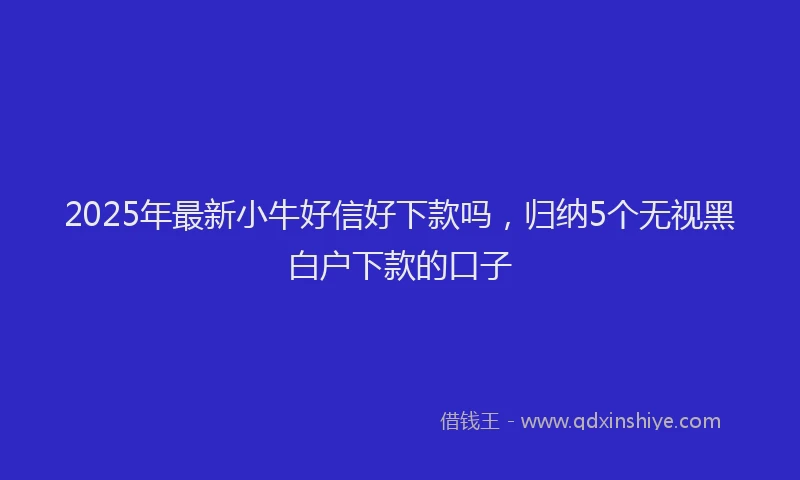 2025年最新小牛好信好下款吗，归纳5个无视黑白户下款的口子