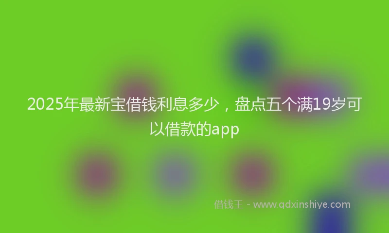2025年最新宝借钱利息多少，盘点五个满19岁可以借款的app