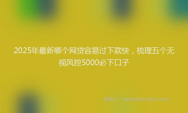 2025年最新哪个网贷容易过下款快，梳理五个无视风控5000必下口子
