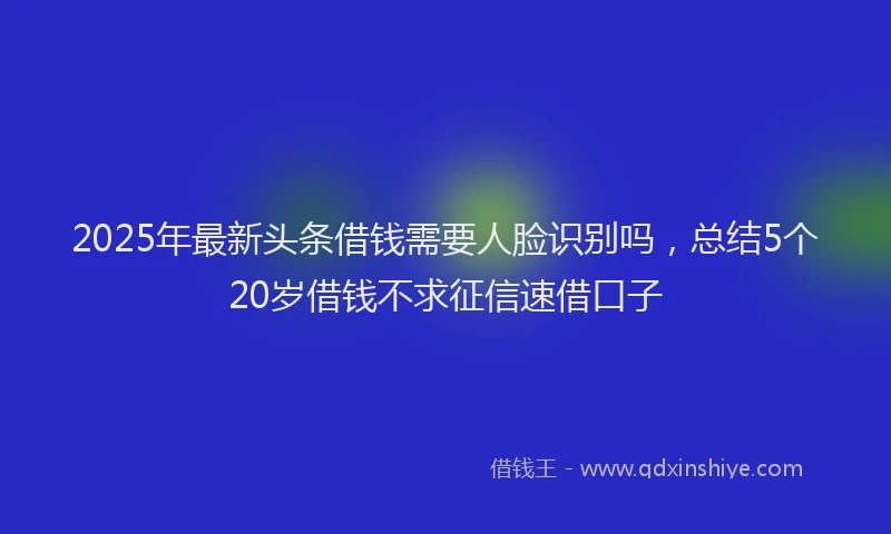 2025年最新头条借钱需要人脸识别吗，总结5个20岁借钱不求征信速借口子