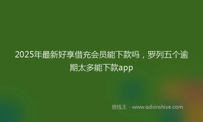 2025年最新好享借充会员能下款吗，罗列五个逾期太多能下款app
