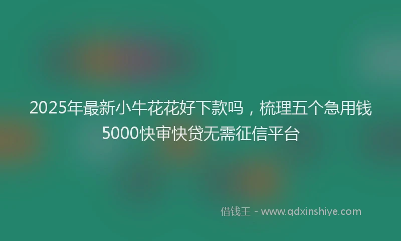 2025年最新小牛花花好下款吗，梳理五个急用钱5000快审快贷无需征信平台