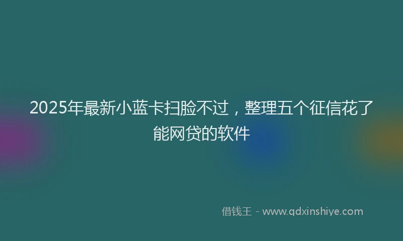 2025年最新小蓝卡扫脸不过，整理五个征信花了能网贷的软件