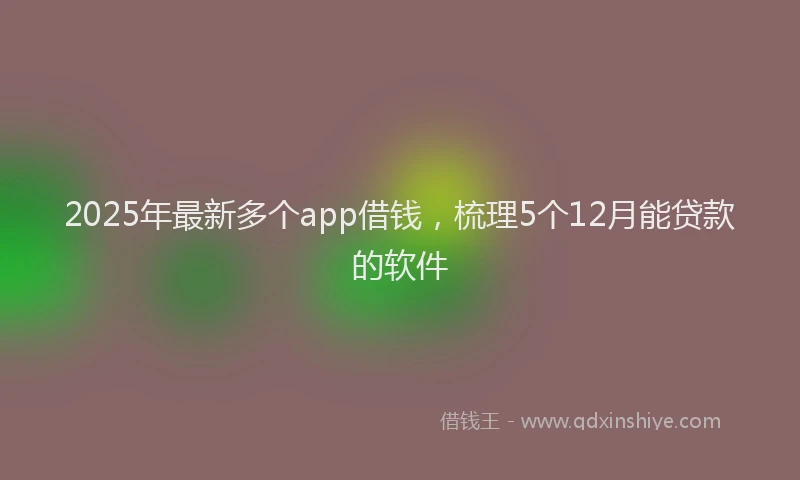2025年最新多个app借钱，梳理5个12月能贷款的软件