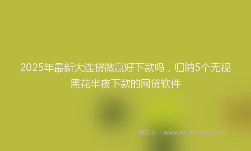 2025年最新大连贷微赢好下款吗，归纳5个无视黑花半夜下款的网贷软件