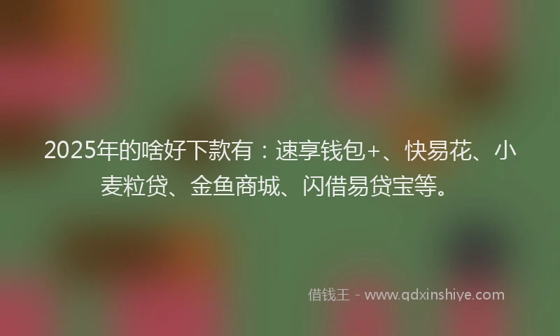 2025年的啥好下款有：速享钱包+、快易花、小麦粒贷、金鱼商城、闪借易贷宝等。