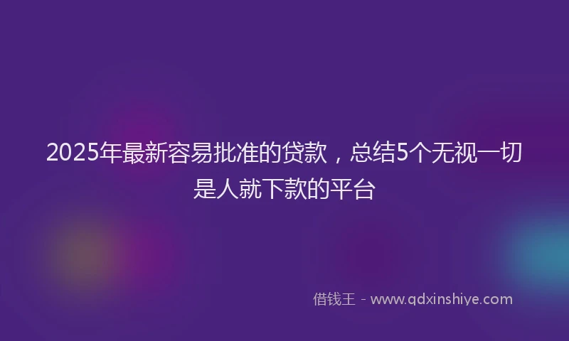 2025年最新容易批准的贷款，总结5个无视一切是人就下款的平台