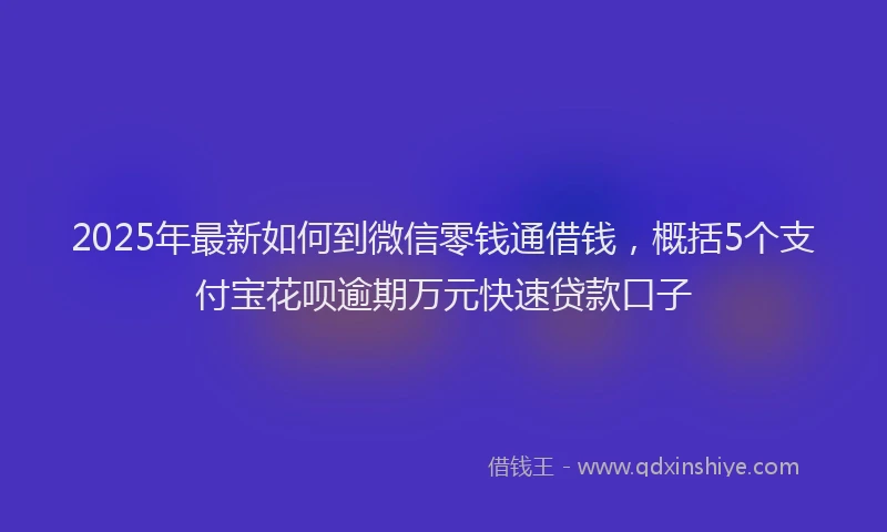 2025年最新如何到微信零钱通借钱，概括5个支付宝花呗逾期万元快速贷款口子
