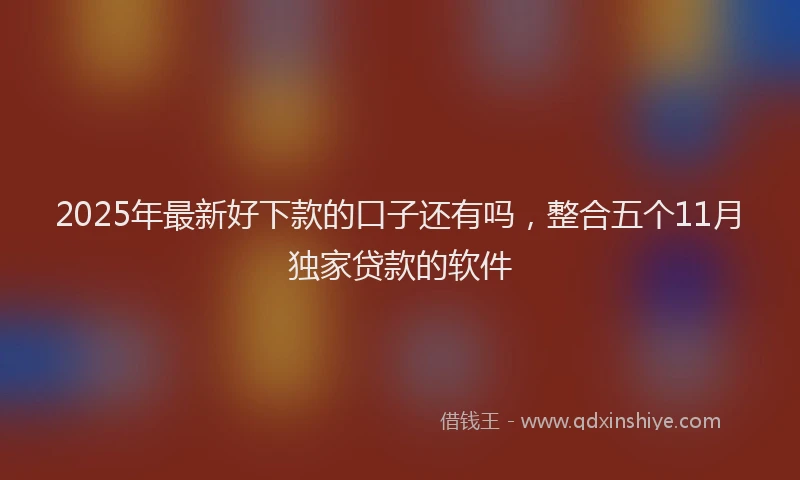 2025年最新好下款的口子还有吗，整合五个11月独家贷款的软件