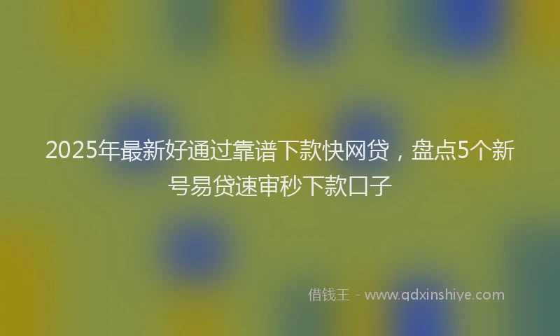 2025年最新好通过靠谱下款快网贷，盘点5个新号易贷速审秒下款口子