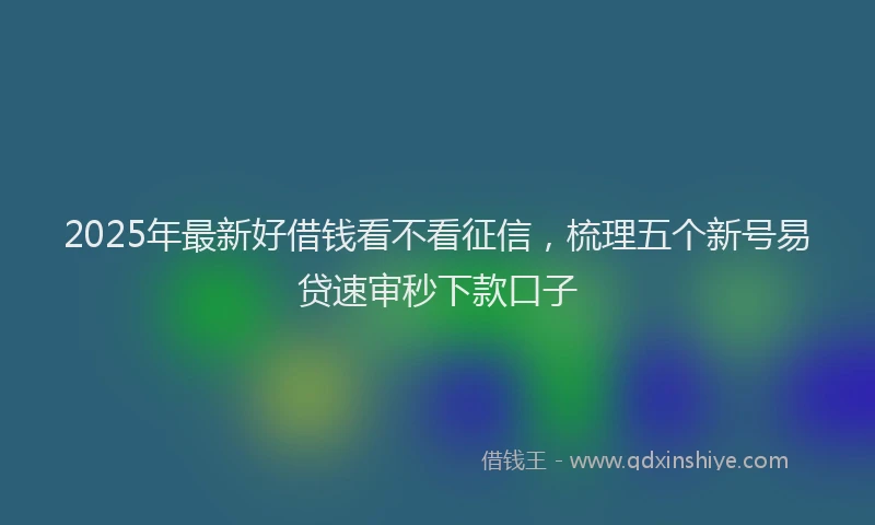 2025年最新好借钱看不看征信，梳理五个新号易贷速审秒下款口子