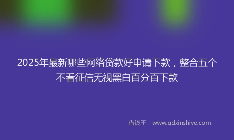 2025年最新哪些网络贷款好申请下款，整合五个不看征信无视黑白百分百下款