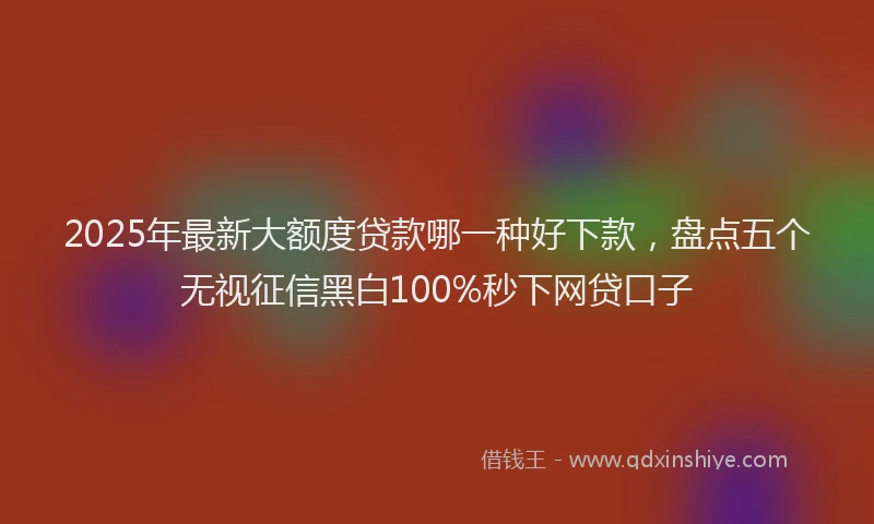 2025年最新大额度贷款哪一种好下款，盘点五个无视征信黑白100%秒下网贷口子