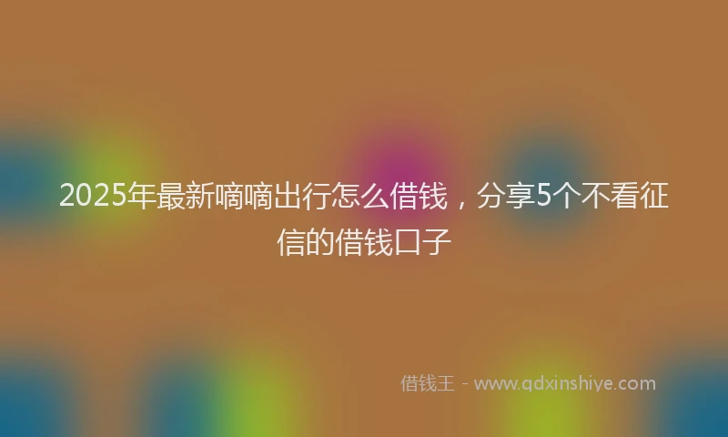 2025年最新嘀嘀出行怎么借钱，分享5个不看征信的借钱口子