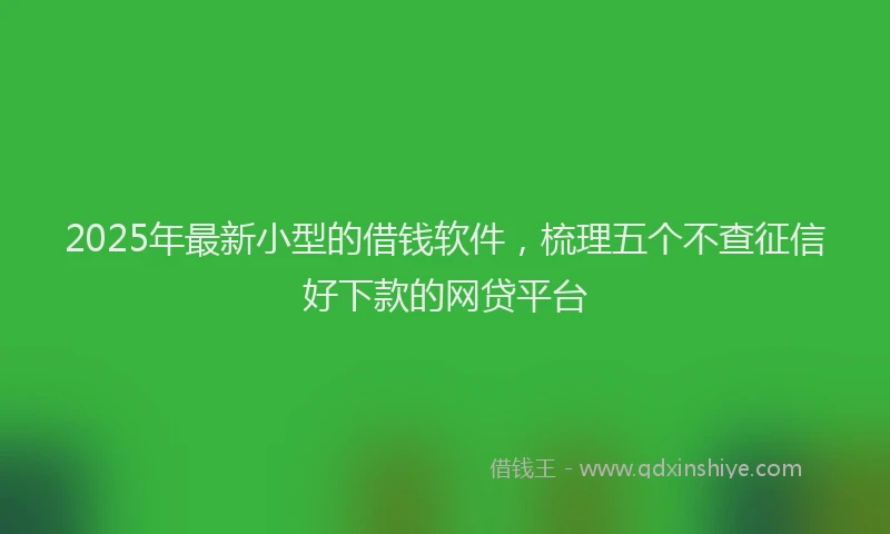 2025年最新小型的借钱软件，梳理五个不查征信好下款的网贷平台