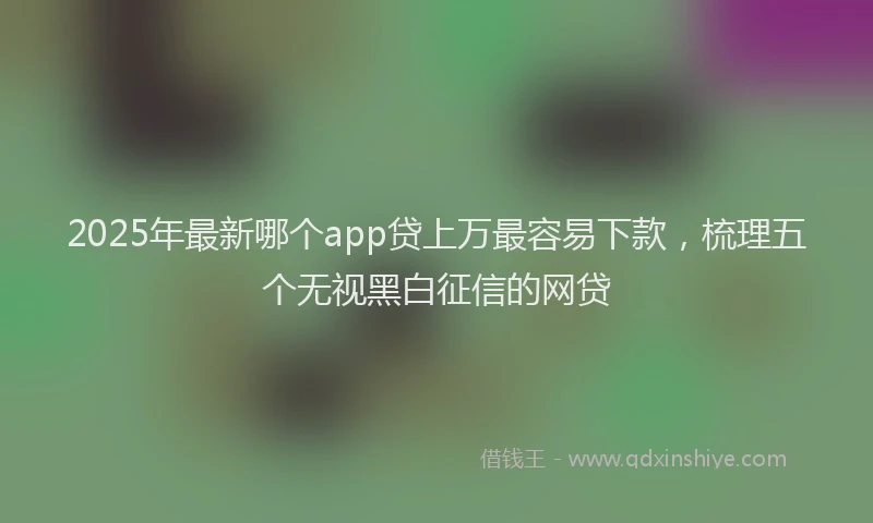 2025年最新哪个app贷上万最容易下款，梳理五个无视黑白征信的网贷