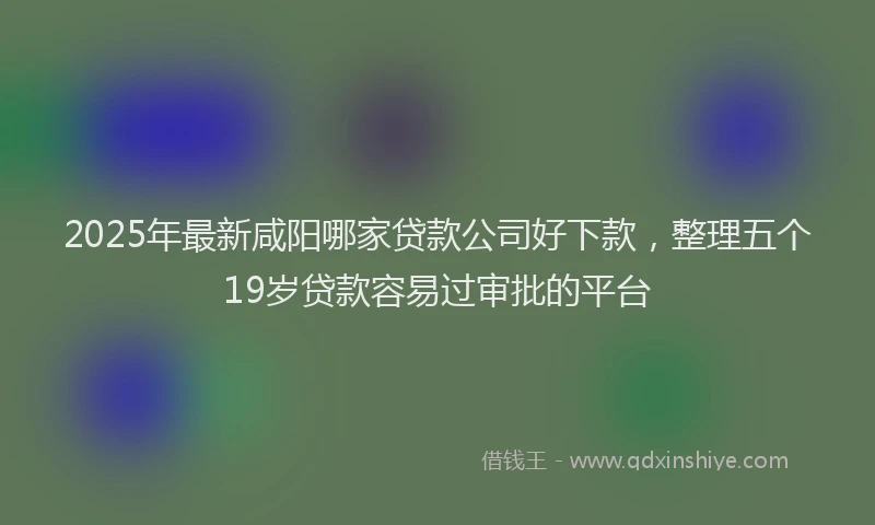 2025年最新咸阳哪家贷款公司好下款，整理五个19岁贷款容易过审批的平台