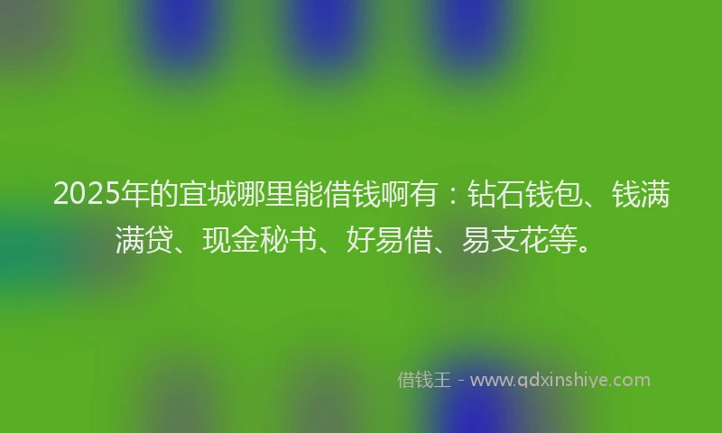 2025年的宜城哪里能借钱啊有：钻石钱包、钱满满贷、现金秘书、好易借、易支花等。