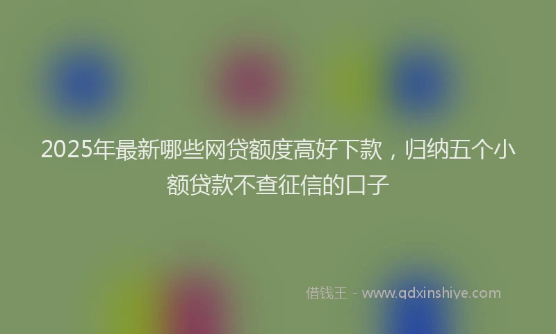 2025年最新哪些网贷额度高好下款，归纳五个小额贷款不查征信的口子