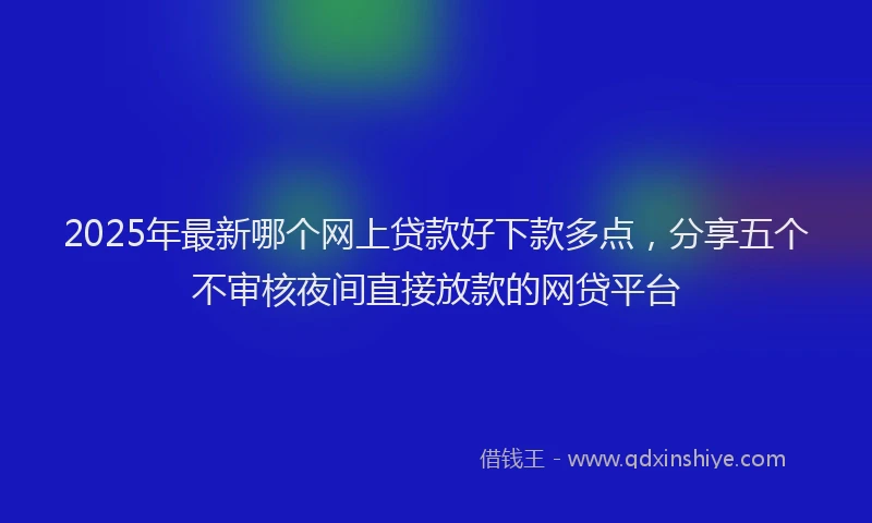 2025年最新哪个网上贷款好下款多点，分享五个不审核夜间直接放款的网贷平台