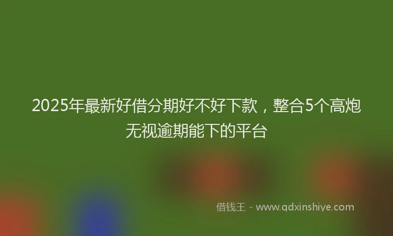 2025年最新好借分期好不好下款，整合5个高炮无视逾期能下的平台