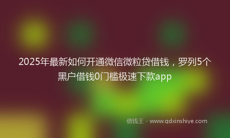 2025年最新如何开通微信微粒贷借钱，罗列5个黑户借钱0门槛极速下款app