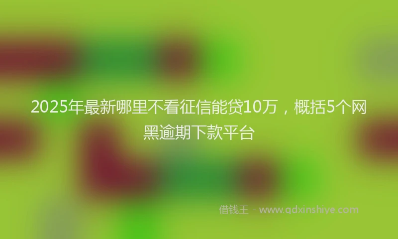 2025年最新哪里不看征信能贷10万，概括5个网黑逾期下款平台
