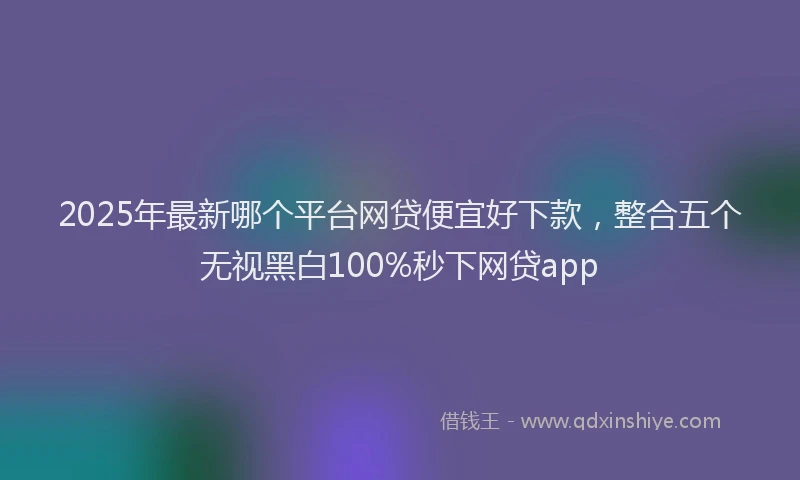 2025年最新哪个平台网贷便宜好下款，整合五个无视黑白100%秒下网贷app